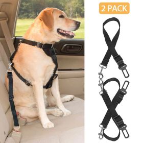 2Pcs Dog Seat Belt/Leash/Adjustable Safety Harness