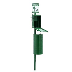 Waste Station with Hand Wash Bottle, 11.5 Gallons Pet Waste Bin W/ 50 Can Liners