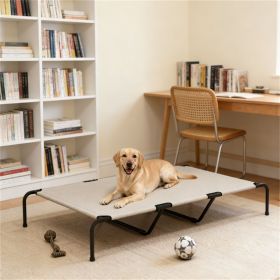 Elevated Bed W/ Breathable Mesh For Large Dogs, Beige