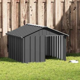 45.9" X 40.6" X 32.1" Anthracite Galvanized Steel Dog House, Durable