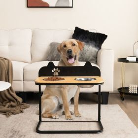 Dog Bowl Stand with 2 Stainless Steel Food/Water Bowls