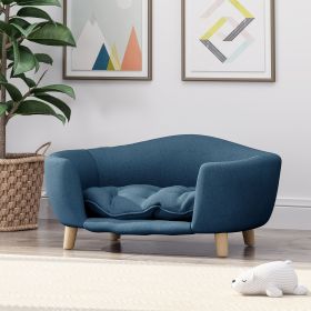 Birch Wood Elevated Dog Bed With Plush Tufted Cushion for Small Dogs