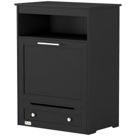 Feeding Station W/ Storage Cabinet, Black