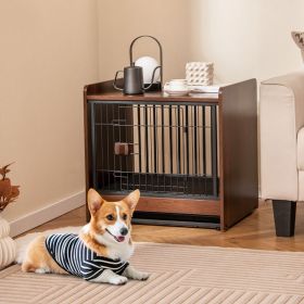 2-In-1 Crate & Nightstand/Side/End Table with Removable Tray and Lockable Door