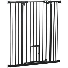 41" Easy Open Indoor Dog Gate for Doorways & Stairs - Black