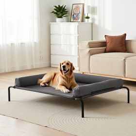 Elevated Bed With Pillow For Large Dogs, Portable, XL (Option: Black)