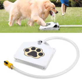 Dog Water Fountain Dispenser Step-on Activated Sprinkler (Option: White)