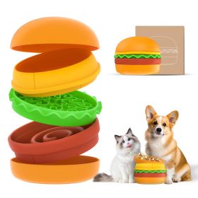Hamburger Appearance 5-In-1 Dog Bowl Combo, Multi-layer (Option: Orange)