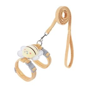 Small Dog Harness Bee Shaped Decorative Walking Vest Traction Rope Set (Option: Yellow-S)