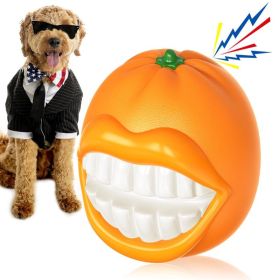 Funny Orange-Esque Ball Squeaky Chew Toy for Medium/Large Extra Aggressive Chewers (Option: Orange)