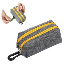 Waste Bag Dispenser W/ Hook Buckle, Durable (Type: Pet Waste Bag, Color: Grey Yellow)