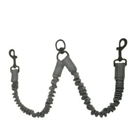 No Tangle Dog Leash Coupler For 2 Dogs W/ Shock Absorbing Reflective Bungee Lead (Specification (L * W): 2.5*50cm, colour: light Grey)