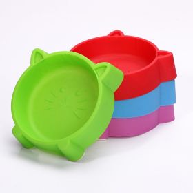 Non-Slip Cat Face Small Bowl (colour: green)