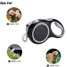 Automatic Retractable Nylon Leash, Strong For Large Dogs (Color: Black, size: 5m-20kg)