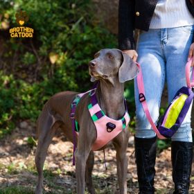 Hands-Free Chest Sling Dog Leash (select: AN6-pink-XL)