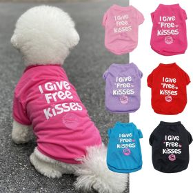 "I Give Free Kisses" Cotton Shirt For Dogs in Summer (Color: Green potato chips, size: M)