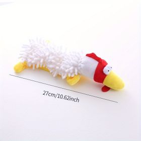 Silly Plush Squeaky Fetch Toy For Dog (Model: White Chicken)