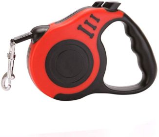 Retractable Leash for Small Medium Dog up to 33lbs Anti-Slip Handle, One-Handed Brake Lock (Color: Red)