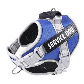 No Pull Service Dog Harness, Breathable, Soft (Color: Blue, size: XXL)