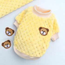 Cute Fleece Sweater W/ Teddy Bear Patch; For Small & Medium Dogs (Color: Apricot, size: M)