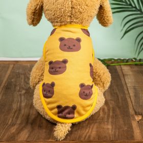 Teddy Bear Print Thin Summer Vest For Dogs (Color: Yellow, size: L)