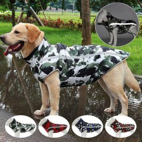 Winter windproof reflective dog jacket (colour: Blue grid, size: 5XL)