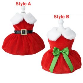 Santa Dresses For Small Dogs (Color: A, size: S)
