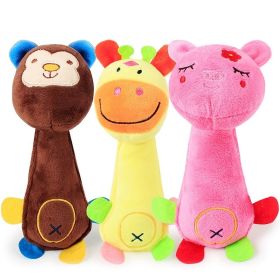 Funny Bear, Giraffe, Pig Cartoon Plush Interactive Chew Toy For Dogs (Color: Yellow)