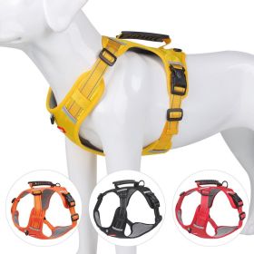 No Pull Harness W/ Easy Control Handle; Adjustable, Padded (Color: Yellow, size: M)