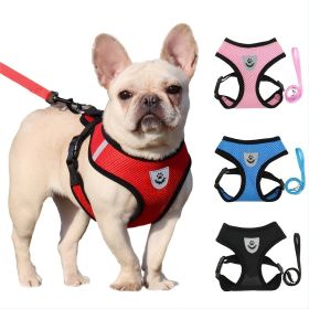 Reflective Pet Harness And Leash Set; Adjustable No Pull Dog Harness With Soft Mesh (Color: Black, size: S)