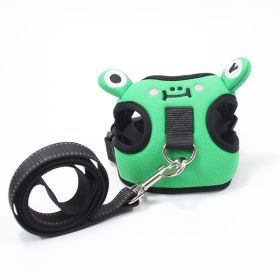 Frog Harness Set W/ Retractable Leash; Breathable, For Small Dogs (Specification (L * W): M, colour: Calf+traction rope)