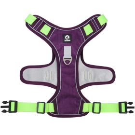 All-Weather Reflective Harness, Adjustable, Escape-Proof (Specification (L * W): L, colour: purple)