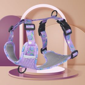 Reflective Harness With Chest Strap, Soft, Breathable Mesh (Specification (L * W): M, colour: purple)