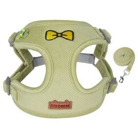 Harness & Leash Set With Chest Strap; Reflective; For S/M Dogs (Specification (L * W): XL, colour: green)