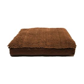 Dirty-Dog Rectangle Bed Medium, Brown, 26" x 34" x 4" (Color: Brown, size: medium)