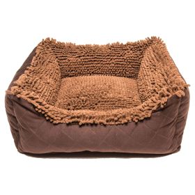 Dirty-Dog Lounger Bed Small, Brown, 22" x 20" x 8" (Color: Brown, size: large)