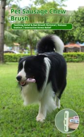 Sausage Brush Chew Toy for Teeth Cleaning (Color: Pink)