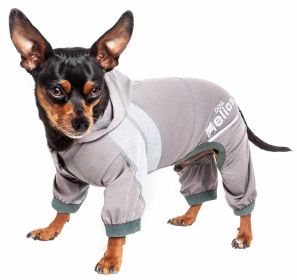 'Namastail' Lightweight Full Bodied Performance Yoga Tracksuit, 4-Way Stretch, Breathable (Color: Grey, size: X-Small)