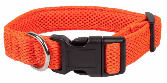 'Aero Mesh' 360 Degree Dual Sided Mesh Collar, Adjustable, Breathable & Comfortable (Color: Orange, size: large)