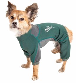 'Rufflex' Mediumweight Full Bodied Warmup Track Suit, 4-Way-Stretch, Breathable (Color: Green, size: small)