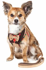 'Dapperbone' 2-In-1 Mesh Reversed Adjustable Harness-Leash W/ Fashion Bowtie (size: medium)