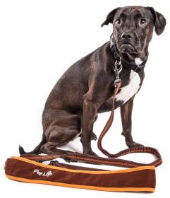 'Free-Fetcher' Hands-Free Over-The-Shoulder Shock Absorbent Leash (Color: Brown, size: small)