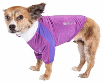 'Chewitt Wagassy' Active Long Sleeve T-Shirt, 4-Way Stretch Performance Fabric (Color: Purple, size: X-Small)