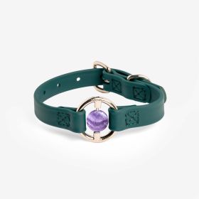 BIOTHANE-JUNGLEGREEN-AMETHYST COLLAR (Color: Jungle Green, size: X-Small)