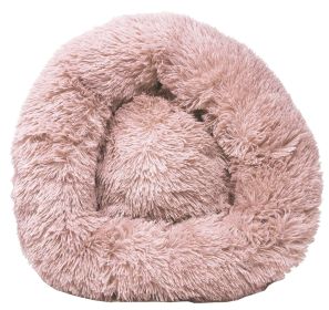 'Nestler' High-Grade Plush and Soft Rounded Bed (Color: Pink, size: large)