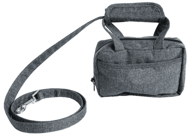'Posh Walk' Purse Leash, Accessory Holder and Waste Bag Dispenser (Color: Grey)