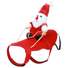 Riding Santa Claus Red Winter Coat W/ Bell for Dog (size: S)