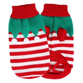 Striped Christmas Holiday Turtleneck Sweater, S/M/L/XL (Type: Furball, size: L)