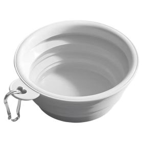 350ML Lightweight Portable Foldable Travel Bowl W/ Clip, Space-Saving (Color: Gray)