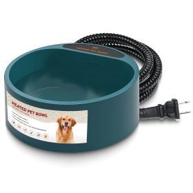 1Pc Heated Automatic Water Bowl For Dog 74.4OZ IP67 Waterproof (Option: Army Green)